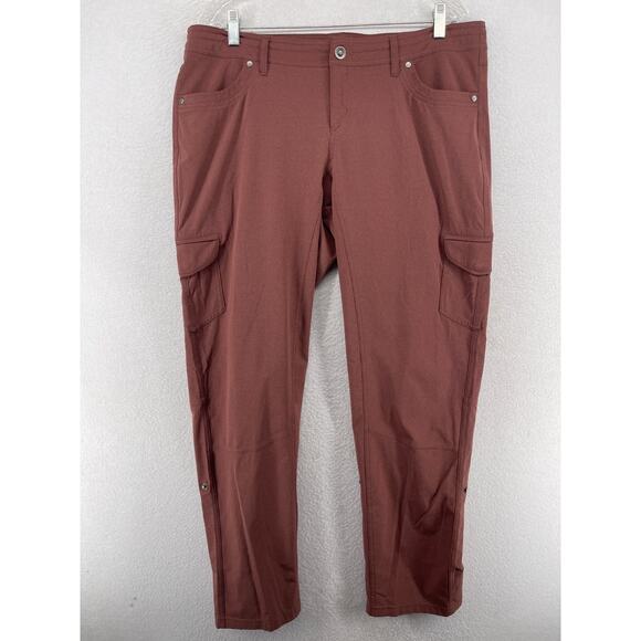 KUHL Pants Womens 16 Freeflex Roll Up Capri UPF50 Performance Cargo Hiking Brown - Picture 1 of 15